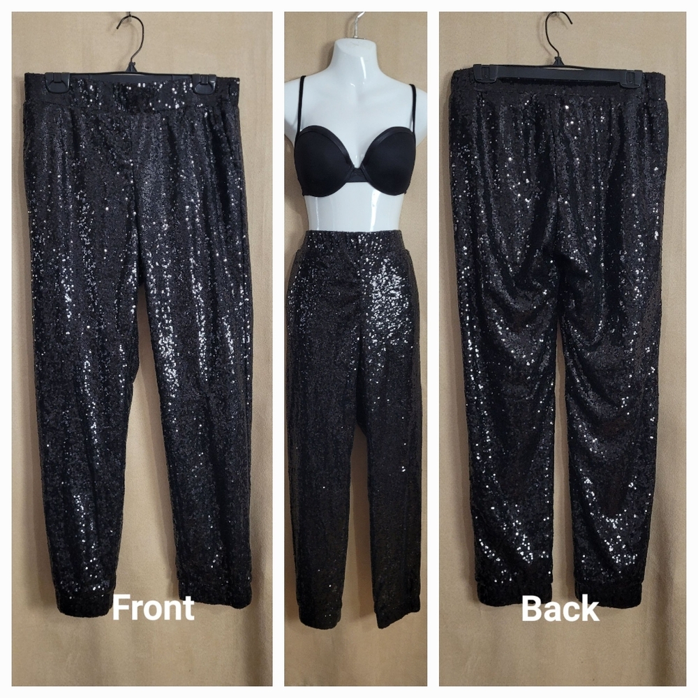 7 For All Mankind Sequin Joggers / M - Picture 2 of 8